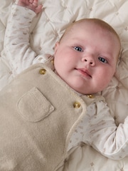 Mamas & Papas Grey 2 Piece Bodysuit & Towel Dungaree Set - Image 3 of 7