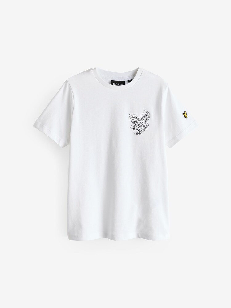 Lyle & Scott White Eagle Back Graphic Boys Teens T-Shirt - Image 1 of 6