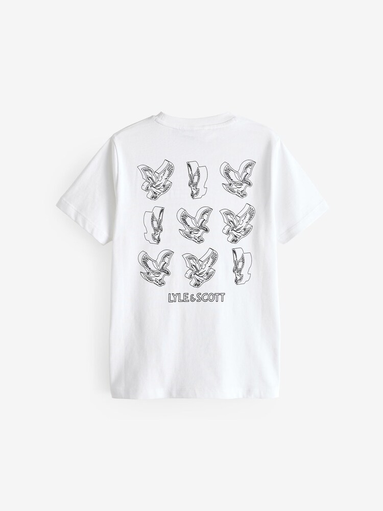 Lyle & Scott White Eagle Back Graphic Boys Teens T-Shirt - Image 2 of 6