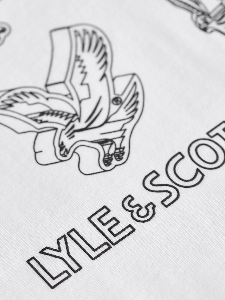 Lyle & Scott White Eagle Back Graphic Boys Teens T-Shirt - Image 6 of 6