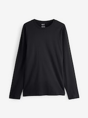Black Regular Fit Long Sleeve Crew Neck T-Shirt - Image 4 of 6