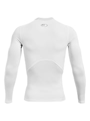 Blanco/Negro - Under Armour HeatGear Camiseta de capa base de manga larga ajustada - Imagen 3 de 3