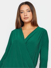 Long Tall Sally Green ITY Wrap Top - Image 4 of 4