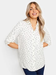 M&Co White Tab Detail 3/4 Sleeve Shirt - Image 1 of 4