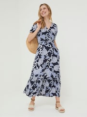 FatFace Blue Palace Maxi Dress - Image 1 of 5
