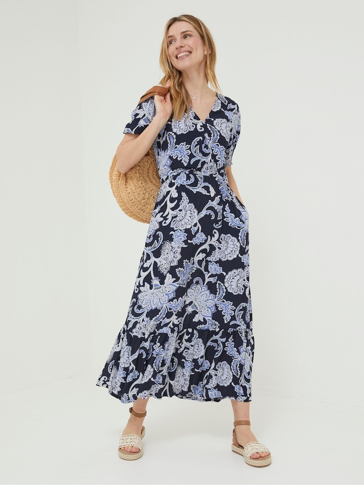 FatFace Blue Palace Maxi Dress - Image 1 of 5