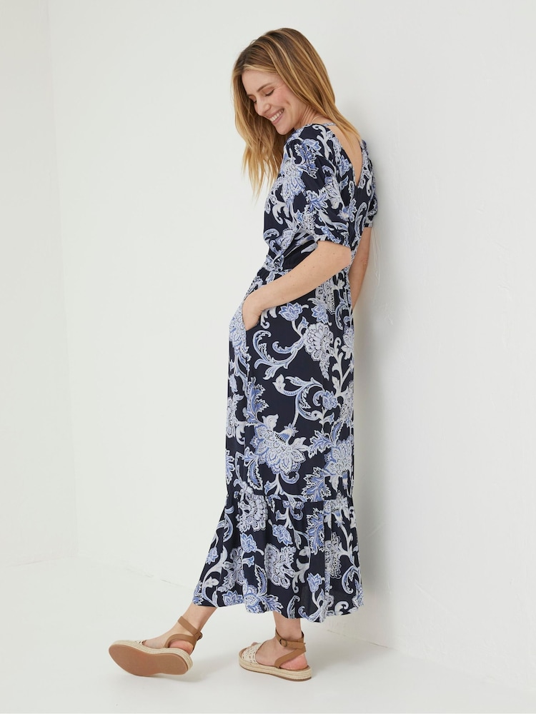 FatFace Blue Palace Maxi Dress - Image 2 of 5