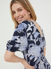 FatFace Blue Palace Maxi Dress - Image 3 of 5
