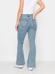 PixieGirl Petite Blue Seam Front Kick Flare Jeans - Image 2 of 4