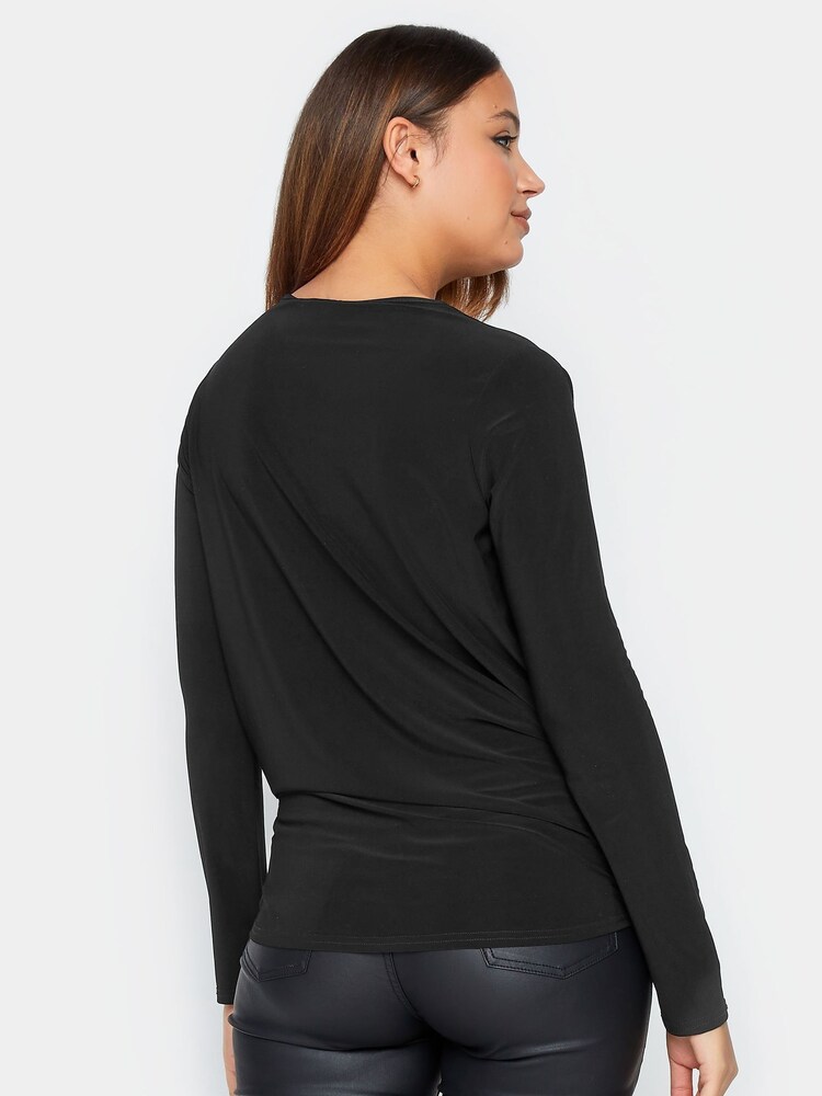 Long Tall Sally Black ITY Wrap Top - Image 2 of 4
