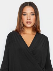 Long Tall Sally Black ITY Wrap Top - Image 4 of 4