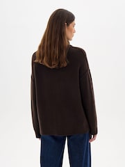 Hush Brown Meryl Wool Blend Roll Neck Jumper - Image 5 of 6