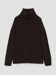 Hush Brown Meryl Wool Blend Roll Neck Jumper - Image 6 of 6
