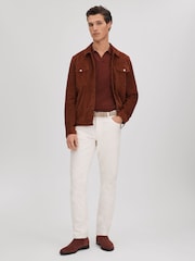 Reiss Rust Clay Suede Zip-Through Boots - Image 2 of 5