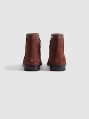 Reiss Rust Clay Suede Zip-Through Boots - Image 4 of 5