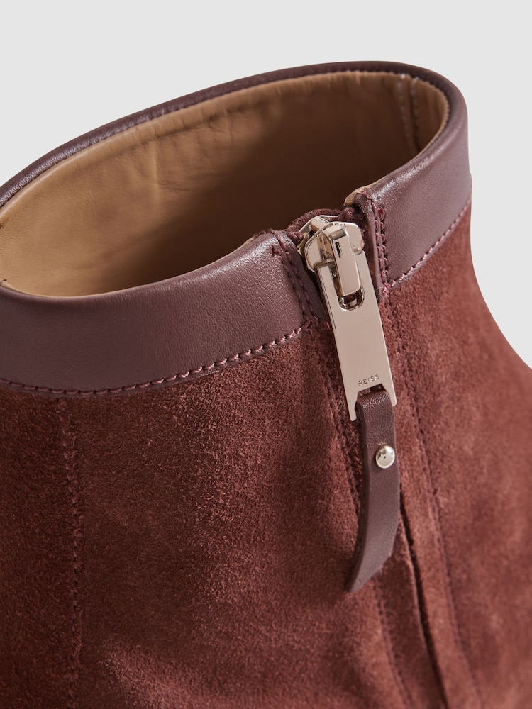 Reiss Rust Clay Suede Zip-Through Boots - Image 5 of 5