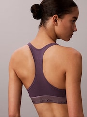 Calvin Klein Purple Metallic Unlined Bralette - Icon Cotton Modal - Image 4 of 6