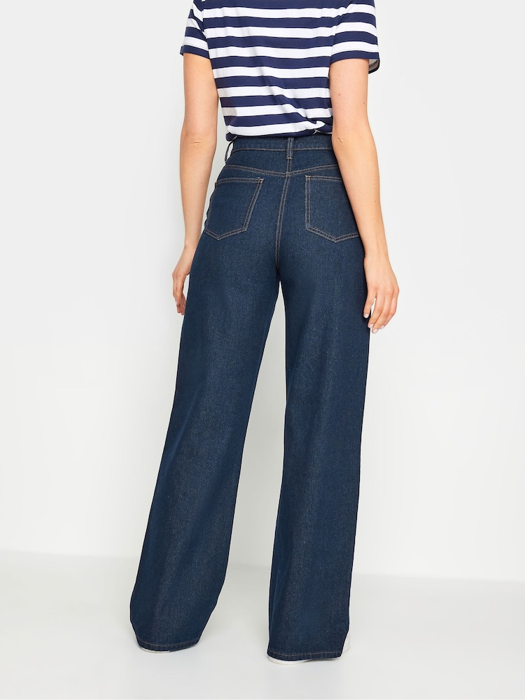 Dunkelblau - Jeans mit weitem Bein von Long Tall Sally, 100 % Baumwolle - Bild 2 von 4 Dunkelblau - Jeans mit weitem Bein von Long Tall Sally, 100 % Baumwolle - Bild 2 von 4