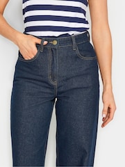 Long Tall Sally Blue Dark Wide Leg 100% Cotton Jeans - Image 4 of 4