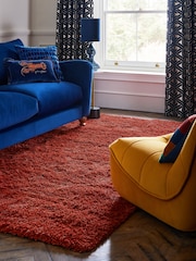 Rust Red Premium Cosy Shaggy Rug - Image 1 of 4