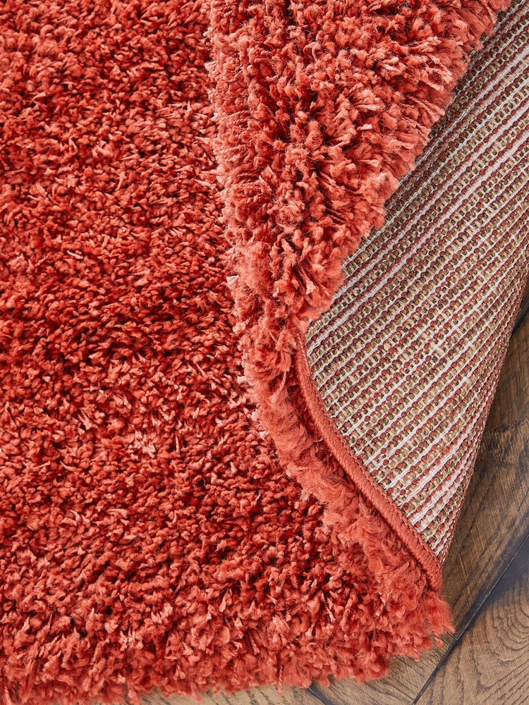 Rust Red Premium Cosy Shaggy Rug - Image 4 of 4