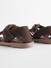 Chocolate Brown Leather Closed Toe Sandals - Image 5 of 5
