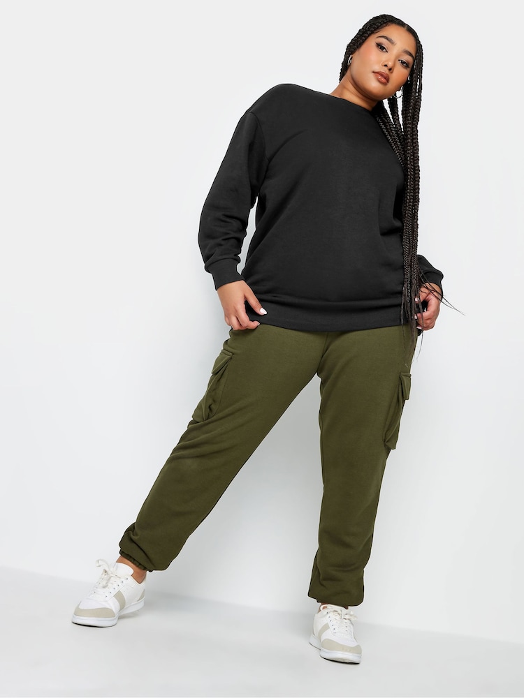 Yours Curve Black Sweatshirt - Image 2 of 5 Yours Curve Black Sweatshirt - Image 2 of 5