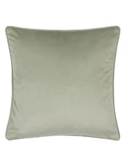 Wylder Blue House Of Bloom Celandine Floral Velvet Piped Cushion - Image 4 of 5
