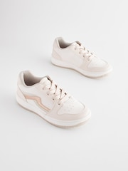 Neutral Gold Lace-Up Trainers - Image 1 of 4