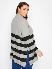 Yours Curve Grey Quarter Zip Jumper - Image 3 of 4