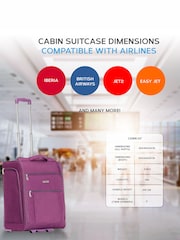 Flight Knight 56x45x25cm Easy Jet Overhead Soft Case Cabin Carry On Suitcase Hand Mono Canvas Luggage - Image 6 of 7