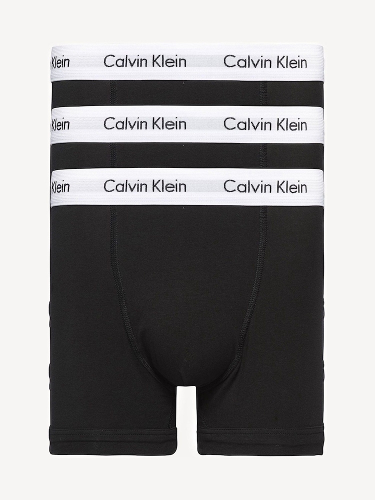 Calvin Klein Black/White Classic Stretch Trunks 3 Pack Boxers - Image 1 of 5