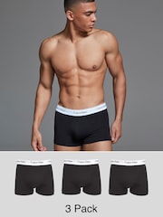 Calvin Klein Black/White Classic Stretch Trunks 3 Pack Boxers - Image 2 of 5