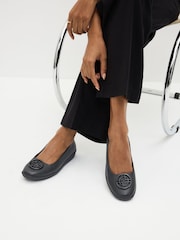Black Forever Comfort With Motionflex Hardware Ballerina Shoes - Image 1 of 8
