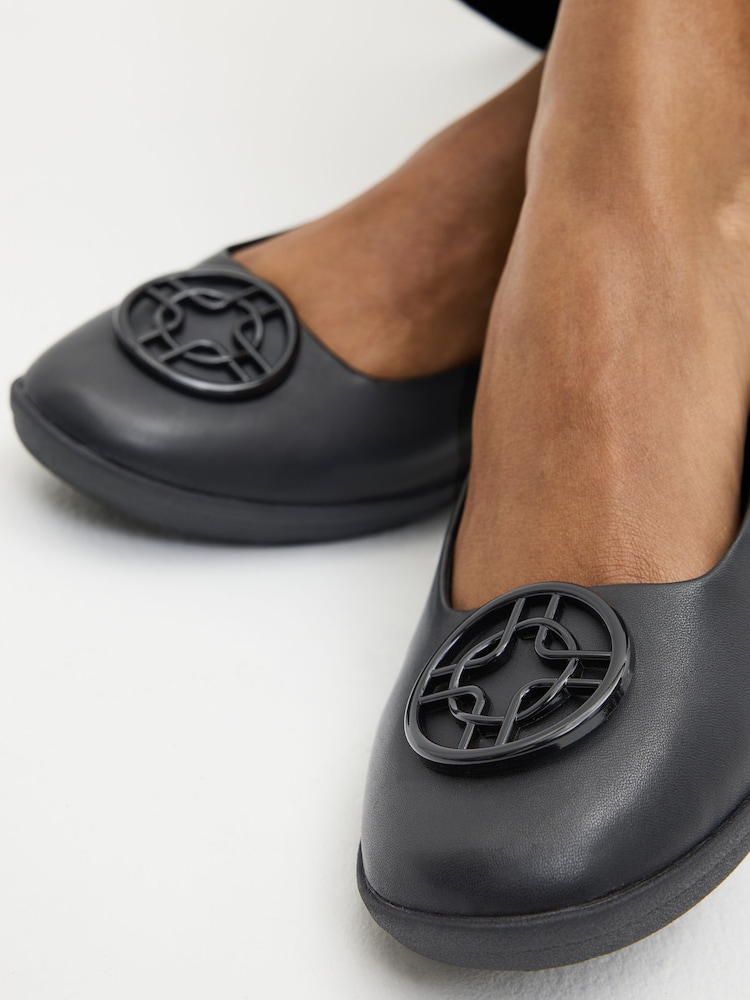 Black Forever Comfort With Motionflex Hardware Ballerina Shoes - Image 2 of 8