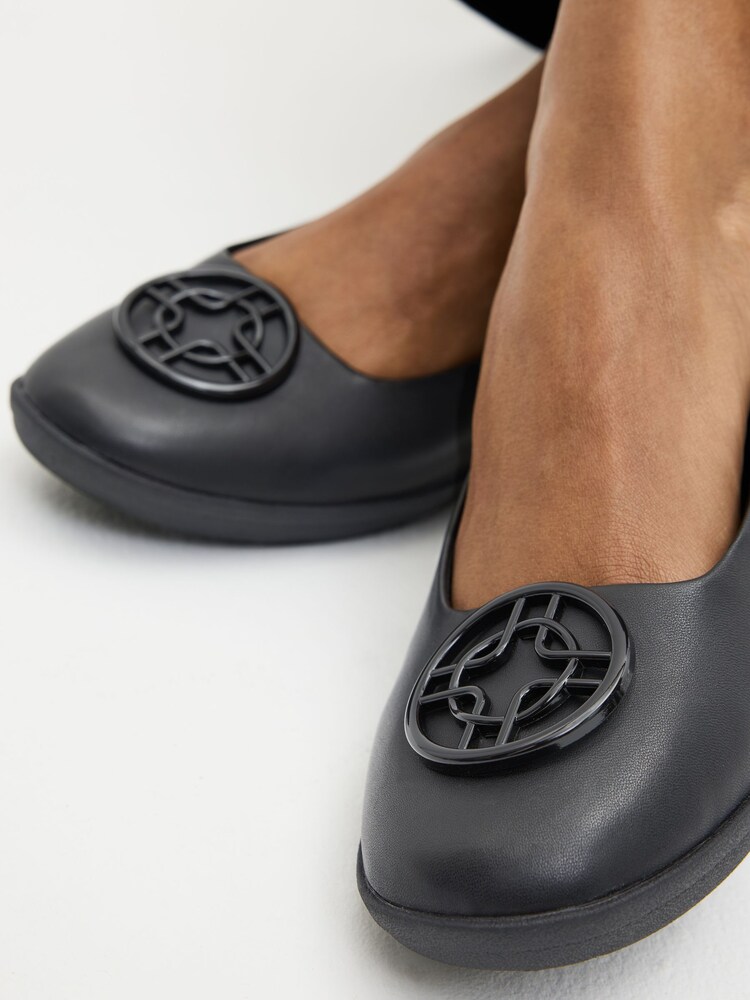 Black Forever Comfort With Motionflex Hardware Ballerina Shoes - Image 2 of 8 Black Forever Comfort With Motionflex Hardware Ballerina Shoes - Image 2 of 8
