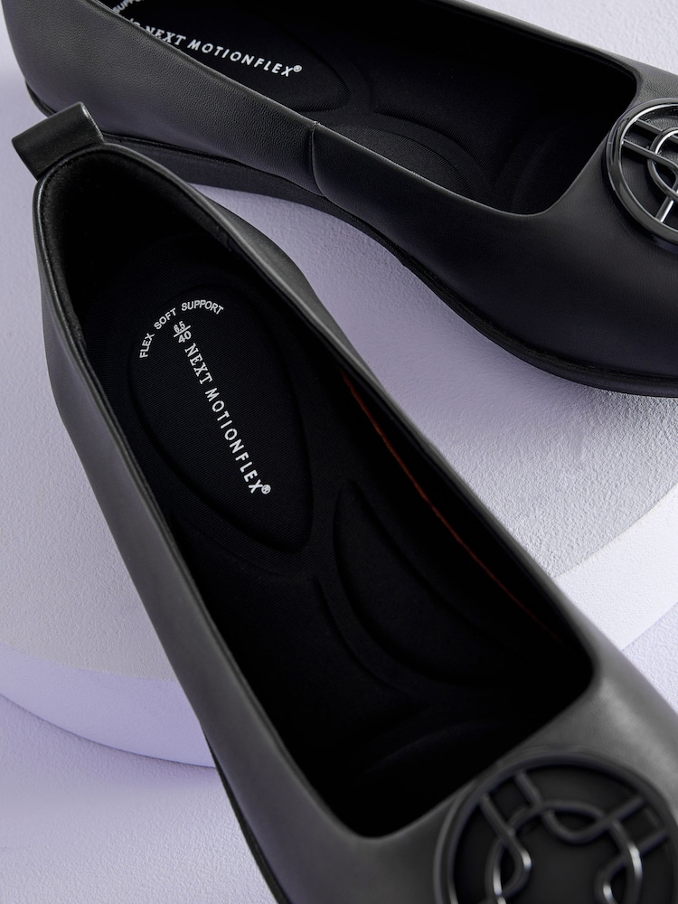 Black Forever Comfort With Motionflex Hardware Ballerina Shoes - Image 8 of 8