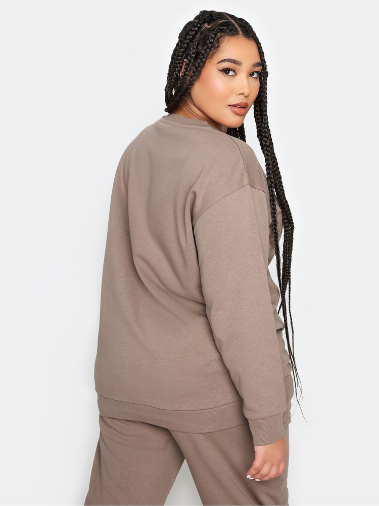 Yours Curve Brown Sweatshirt - Image 1 of 4
