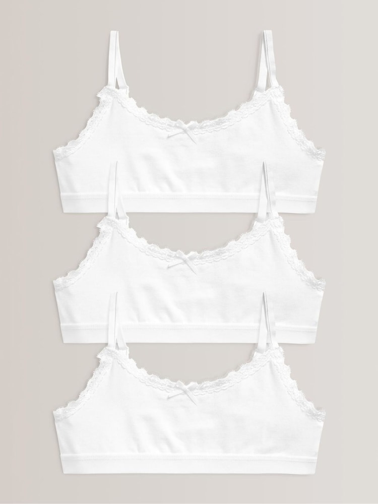 White Lace Strappy Crop Tops 3 Pack (5-16yrs) - Image 1 of 4