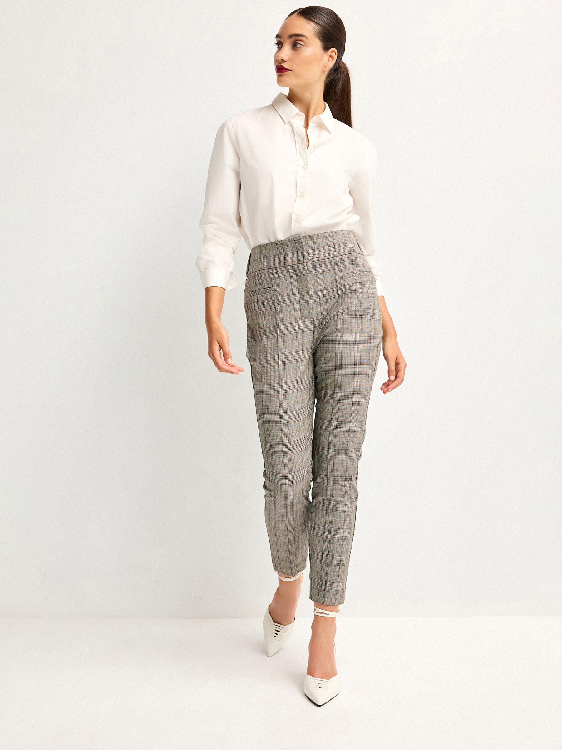Womens checked skinny trousers hotsell