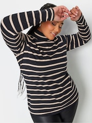 Yours Curve Black Turtle Neck Top 2 Pack - Image 3 of 5