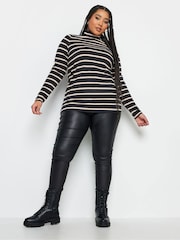 Yours Curve Black Turtle Neck Top 2 Pack - Image 5 of 5