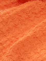 Bright Orange Textured Bardot Twist Front Top - Image 5 of 5