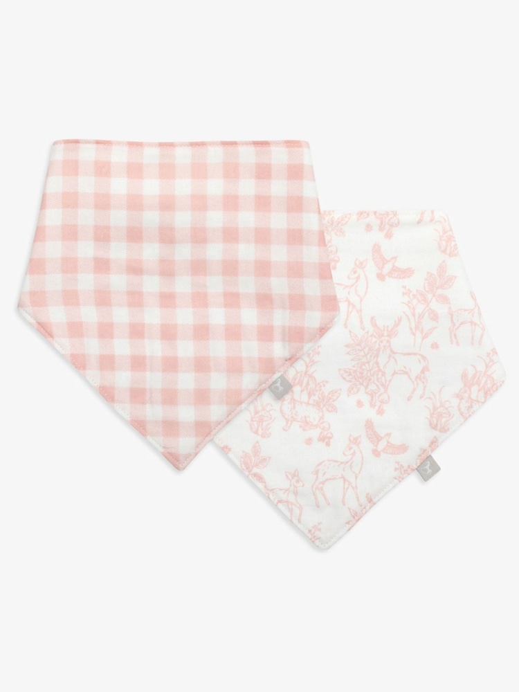 The Little Tailor Baby Muslin Printed 100% Cotton Bibs 2 Pack - Image 1 of 6