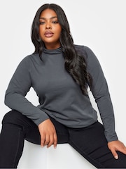 Yours Curve Grey/Natural 2 Pack Turtle Neck Tops - Image 4 of 5