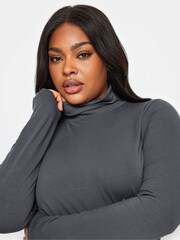 Yours Curve Grey/Natural 2 Pack Turtle Neck Tops - Image 5 of 5