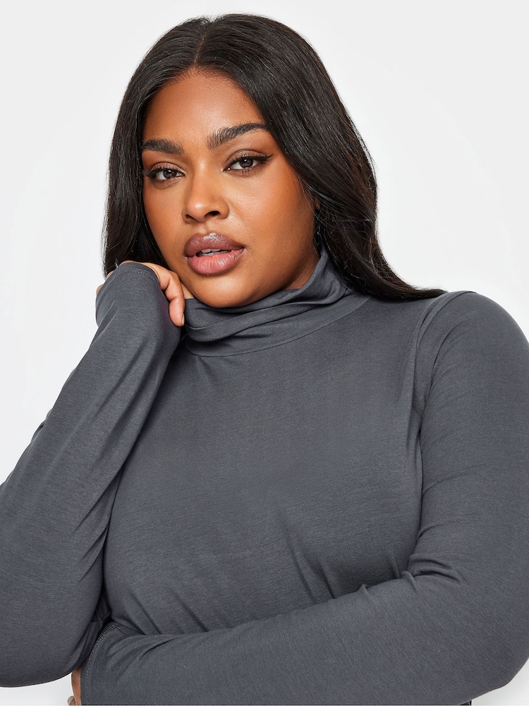 Yours Curve Grey/Natural 2 Pack Turtle Neck Tops - Image 5 of 5