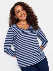 M&Co Blue 100% Cotton V-Neck Tops 2 Pack - Image 2 of 5