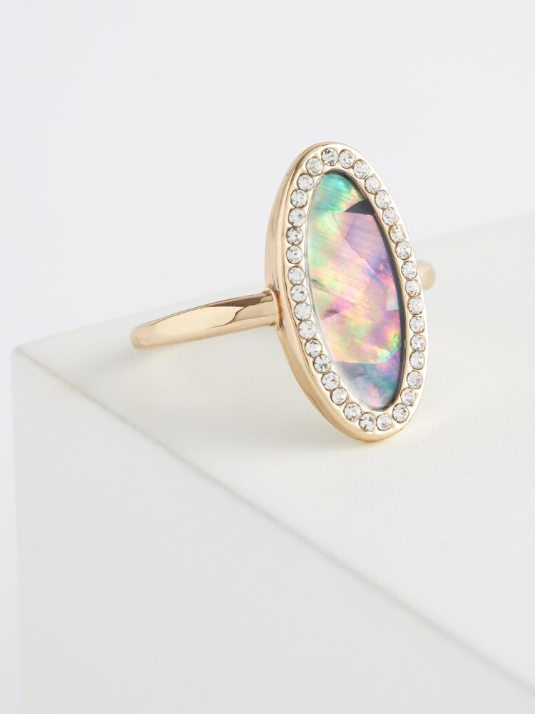 Gold Tone Abalone Sparke Ring - Image 2 of 2
