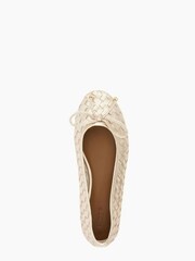 Dune London Gold Hartlyns Woven Ballet Shoes - Image 4 of 5